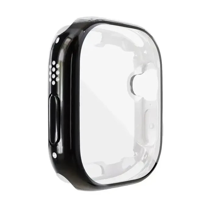 Habicare protective case for Apple Watch Ultra, durable watch case in black with precise cutouts for screen and buttons.