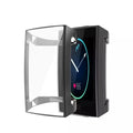 Black Habicare protective case for Fitbit Charge 3 and 4, showing a close-up of the durable watch cover.