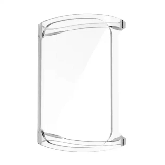 Clear protective case for Fitbit Charge 6 by Habicare, shown on the watch, offering durable coverage and screen protection.
