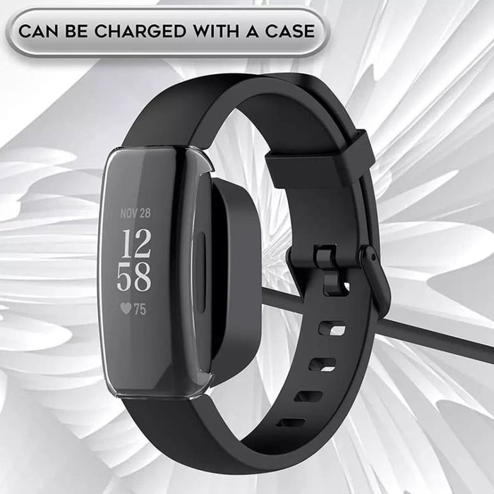 Black protective case for Fitbit Inspire watch, designed to shield the device, showcasing a sleek, durable accessory for Fitbit Inspire.