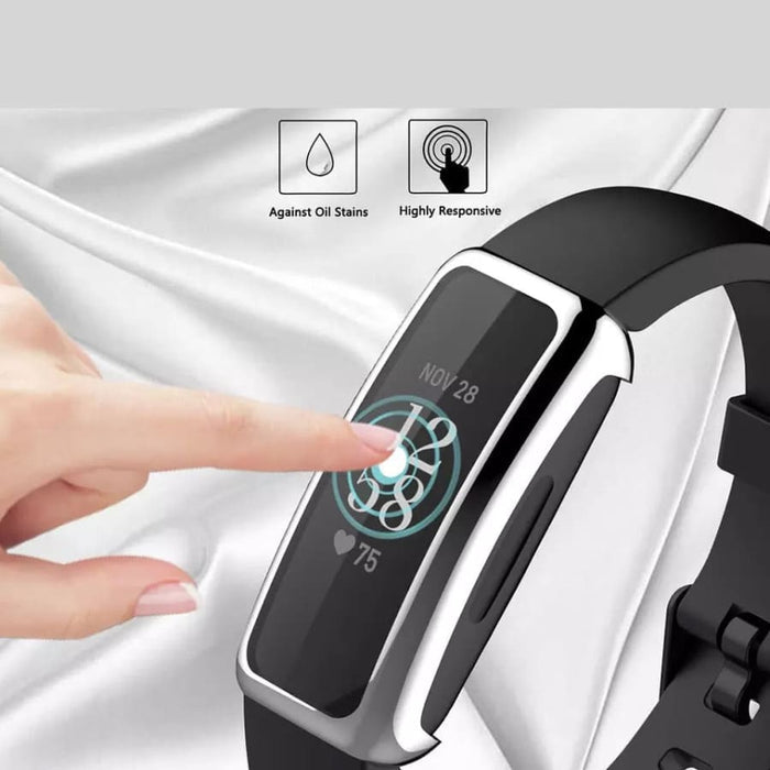 Clear protective case for Fitbit Inspire watch, transparent plastic cover designed to shield and customize your Fitbit device.