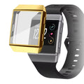 Gold protective case for Fitbit Ionic smartwatch, designed to shield and enhance the look of the device.