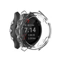 Clear protective case for Garmin Forerunner 245 watch, showing a transparent cover fitting snugly on the watch face and sides.