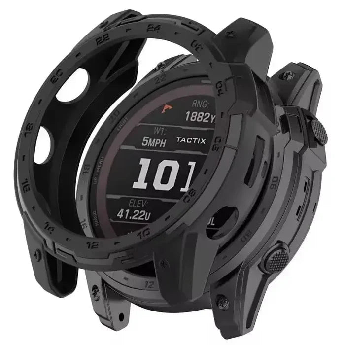 Black Habicare protective case for Garmin Enduro 2 watch, offering durable coverage and protection for the smartwatch.