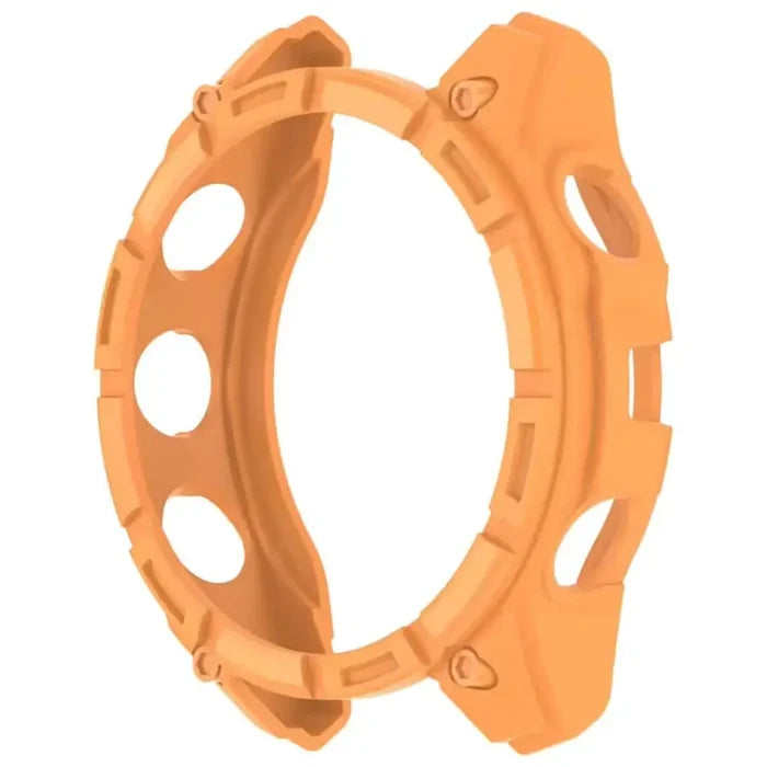 Orange Habicare protective case for Garmin Enduro 3 watch, offering durable coverage and impact resistance.
