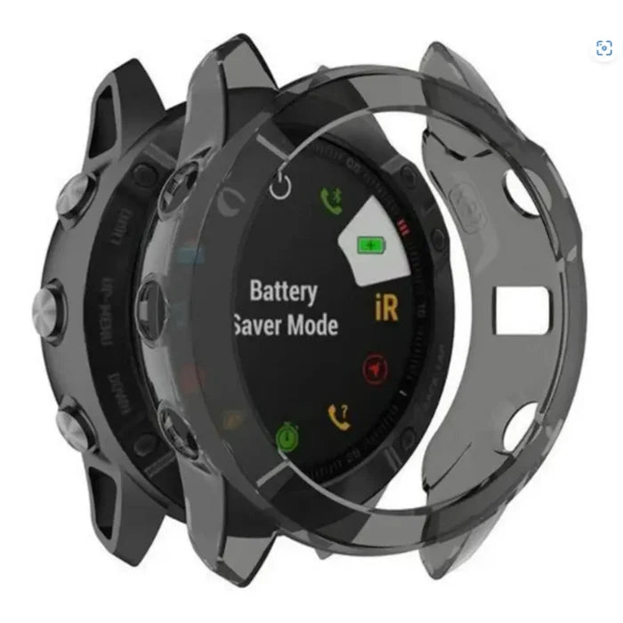 Black Habicare protective watch case for Garmin fenix 5X series, designed to shield and secure the smartwatch.