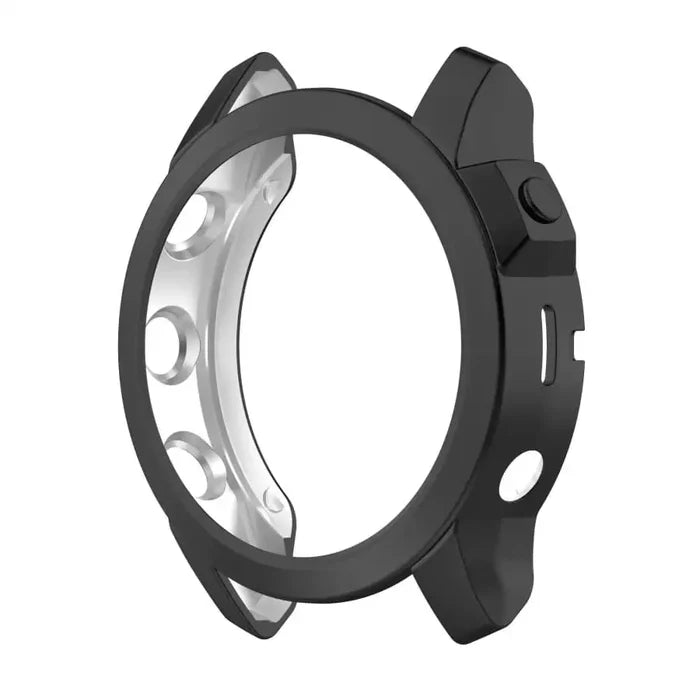 Black Habicare protective watch case for Garmin fenix 7 and 7 Pro series, providing durable protection for the smartwatch.