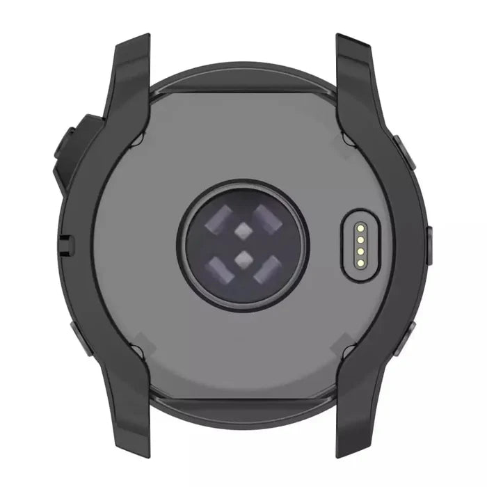 Black Habicare protective watch case for Garmin fenix 7 and 7 Pro series, designed to safeguard the smartwatch.