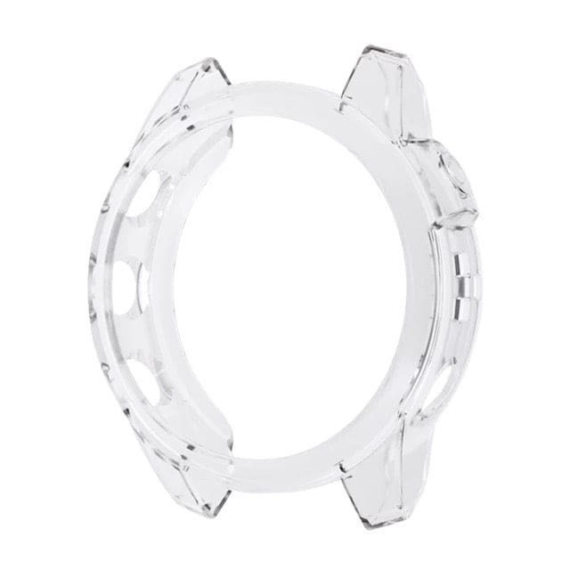 Clear protective case for Garmin Fenix 7 and 7 Pro series watch, designed to safeguard the watch while maintaining visibility.