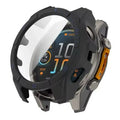 Black Habicare protective watch case for Garmin fenix 8 43mm series, providing durable protection for the smartwatch.