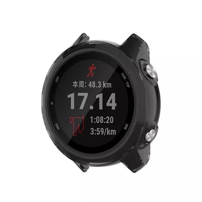 Black protective case for Garmin Forerunner 245 Series watch, providing durable coverage and protection.