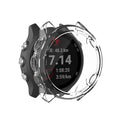 Clear protective case for Garmin Forerunner 245 series watch, designed to safeguard the device from scratches and impacts.