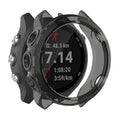Transparent black Habicare protective case for Garmin Forerunner 245 series smartwatch, offering durable screen and body protection.