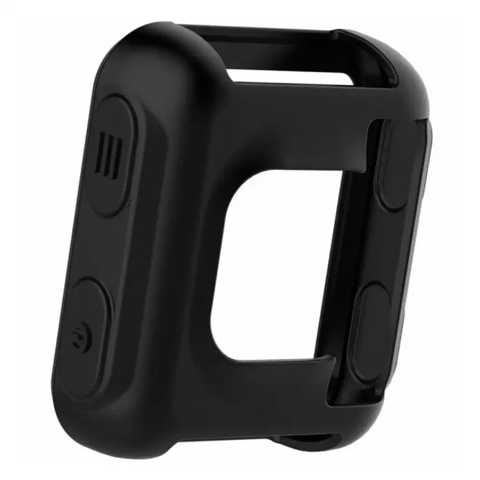 Black Habicare protective case for Garmin Forerunner 25 series watch, designed to shield and secure the fitness tracker.