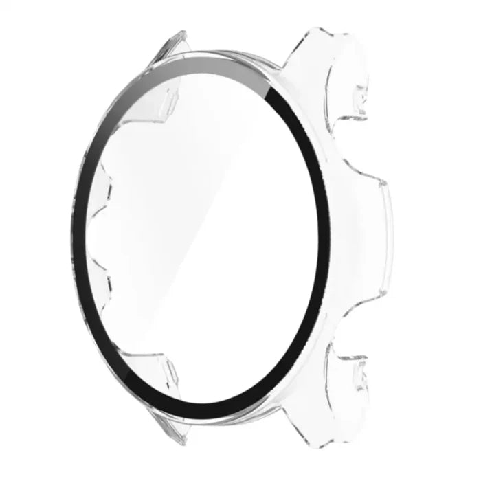 Clear protective case for Garmin Forerunner 255S watch by Habicare, showing a transparent cover on the smartwatch.