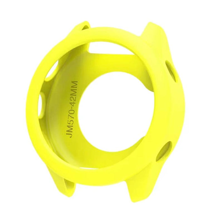 Yellow protective watch case for Garmin Forerunner 570 (42mm), designed to shield and enhance the smartwatch.