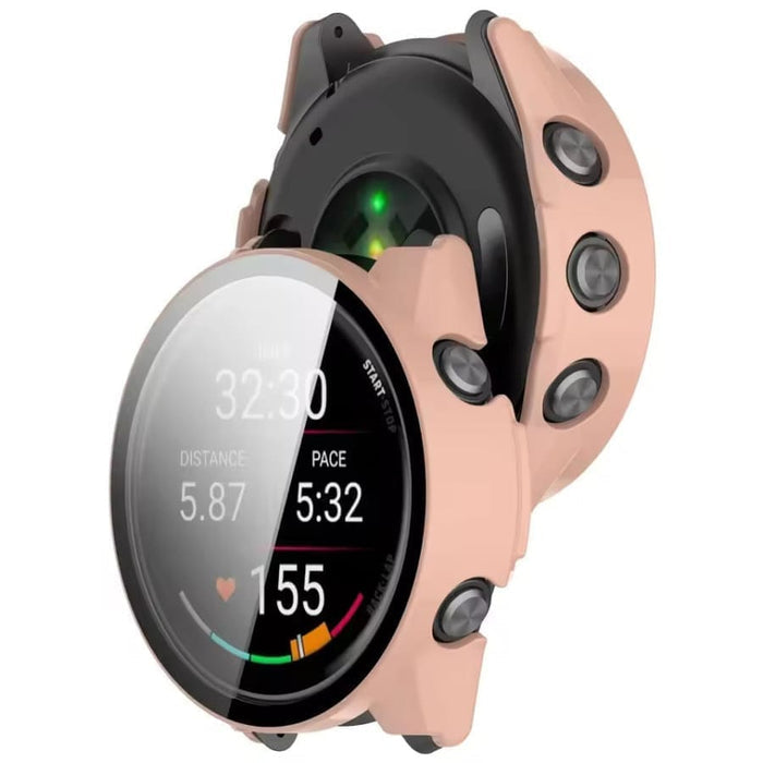 Pink protective watch case for Garmin Forerunner 570 (47mm), designed to safeguard the fitness watch.