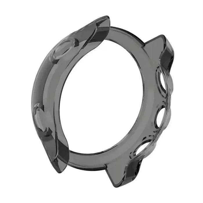 Black Habicare protective watch case for Garmin Forerunner 645 series, providing durable coverage and protection.
