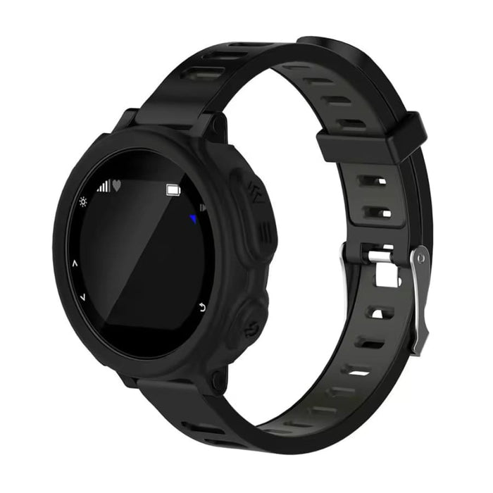 Black protective watch case for Garmin Forerunner 735 and 735XT, designed to shield the watch from scratches and impacts.