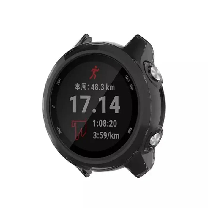 Black Habicare protective case for Garmin Forerunner 745 watch, providing durable coverage and protection.