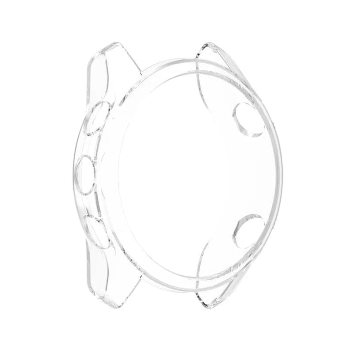 Clear protective case for Garmin Forerunner 745 watch, made by That Watch Shop, shown fitted on the smartwatch.