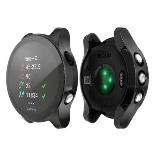 Black Habicare protective case for Garmin Forerunner 935 watch, providing durable coverage and protection for the smartwatch.