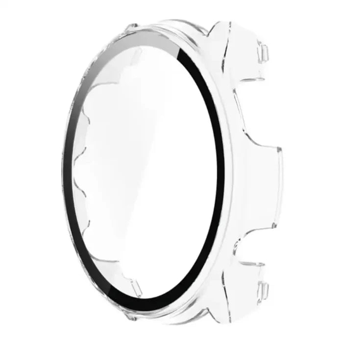Clear Habicare protective watch case for Garmin Forerunner 965, with a transparent design and border protection.