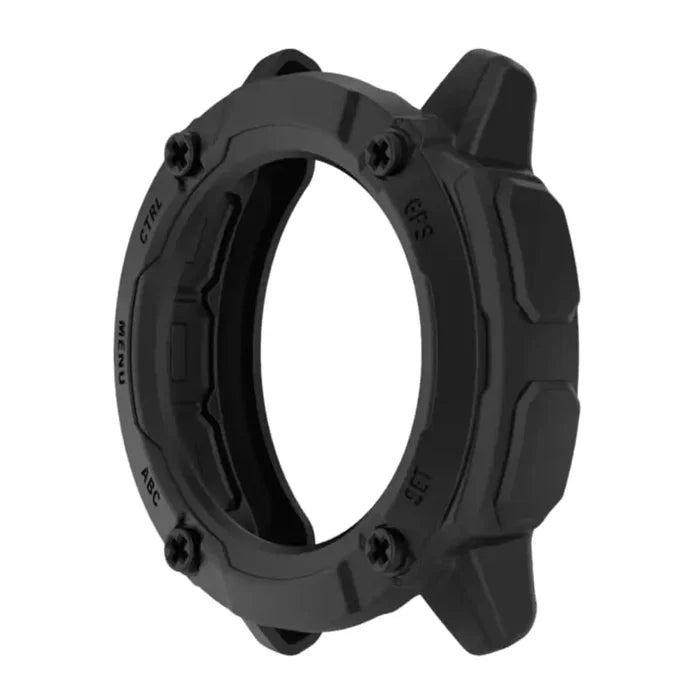 Black Habicare protective case for Garmin Instinct 2X Solar Series watch, offering durable coverage and style.