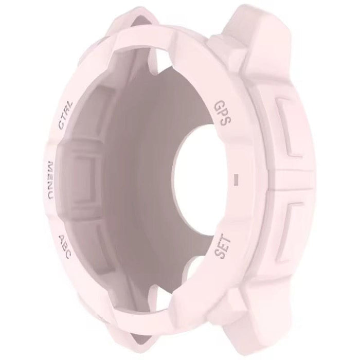 Pink protective watch case for Garmin Instinct 3 (50mm), designed to safeguard the watch with durable material.