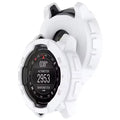 White Habicare protective case for Garmin Instinct 3 50mm watch, durable cover providing screen and body protection.