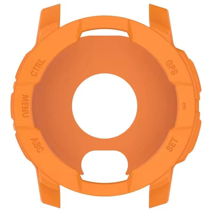 Orange protective watch case for Garmin Instinct E 40mm, designed to safeguard the watch from scratches and impacts.