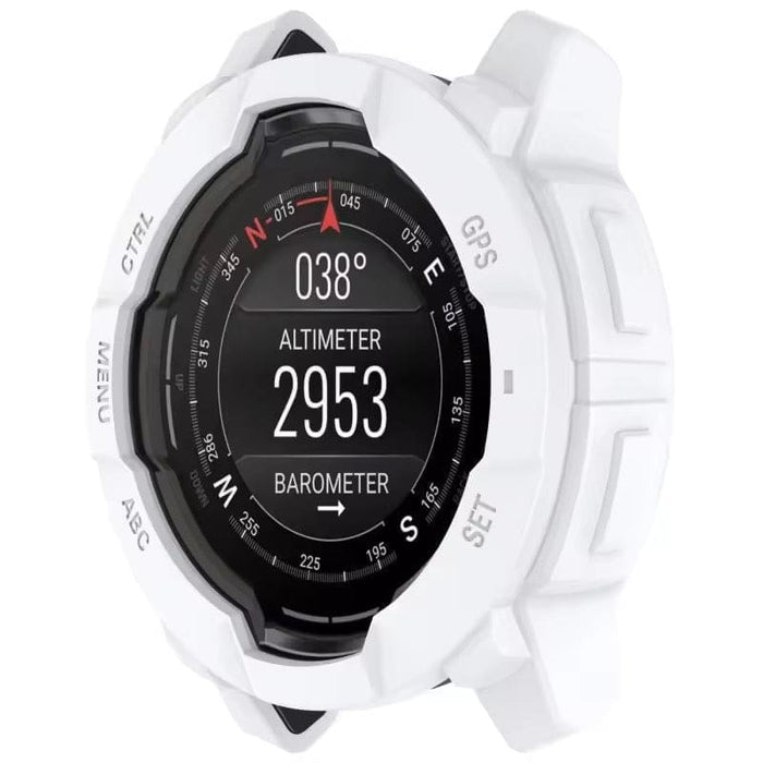 White protective watch case for Garmin Instinct E 40mm, designed to safeguard the Garmin Instinct E smartwatch.