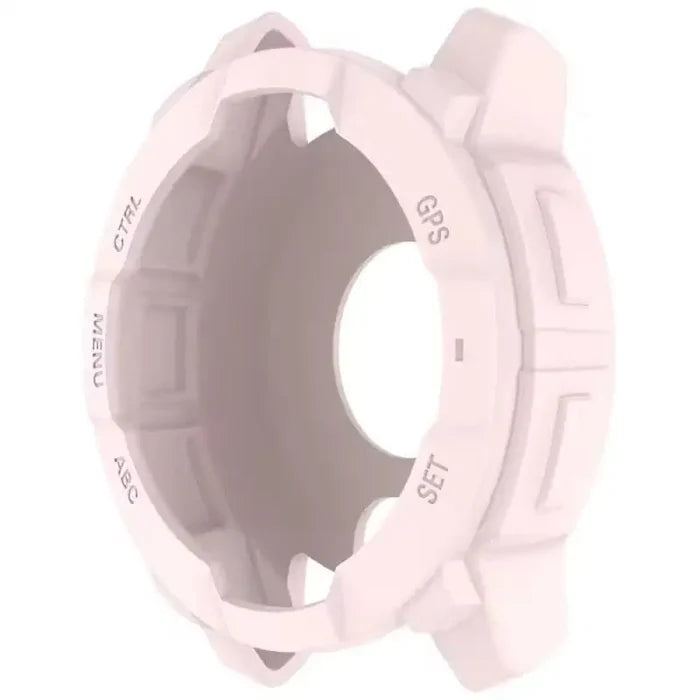 Pink Habicare protective case for Garmin Instinct E 45mm smartwatch, provides durable shield and stylish protection.
