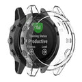 Clear protective case for Garmin quatix 5 watch by Habicare, showing the transparent, durable cover fitting the device.
