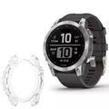 Clear protective case for Garmin quatix 7X watch by Habicare, showcasing a transparent, durable cover for smartwatch protection.