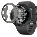 Black Habicare protective watch case for Garmin Swim, provides secure coverage and protection for the waterproof sports watch.