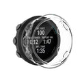 Clear protective case for Garmin Swim watch, transparent cover by That Watch Shop, designed to safeguard the waterproof watch.