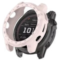 Light pink Habicare protective case for Garmin Tactix 7 watch, providing durable coverage and style for smartwatch protection.