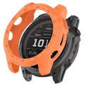 Orange Habicare protective case for Garmin Tactix 7 watch, showcasing durable, snug fit design for secure device protection.