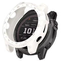 White protective case for Garmin Tactix 7 watch, durable TPU cover with black accents, designed for impact resistance and style.
