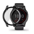 Black protective watch case for Garmin Venu 2 by That Watch Shop, designed to shield and safeguard the smartwatch.