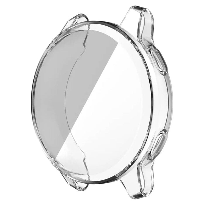 Clear protective case for Garmin Venu 2 watch, showcasing transparent cover fitting snugly around the device.