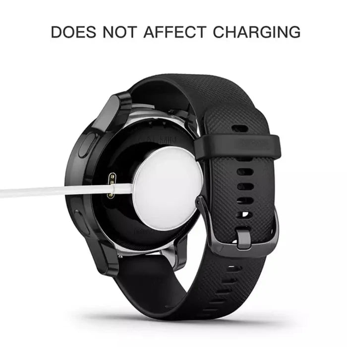 Clear protective case for Garmin Venu 2 watch by Habicare, showcasing a slim, transparent cover fitting the watch securely.