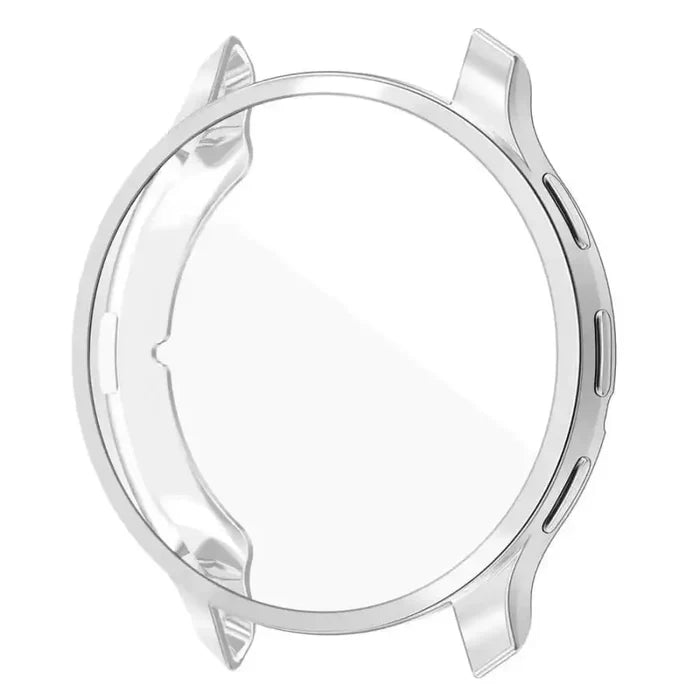 Silver Habicare protective case for Garmin Venu 3S watch, providing durable coverage and style.