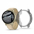 Transparent black Garmin Venu 4 41mm watch screen protector case, designed to shield the watch face effectively.