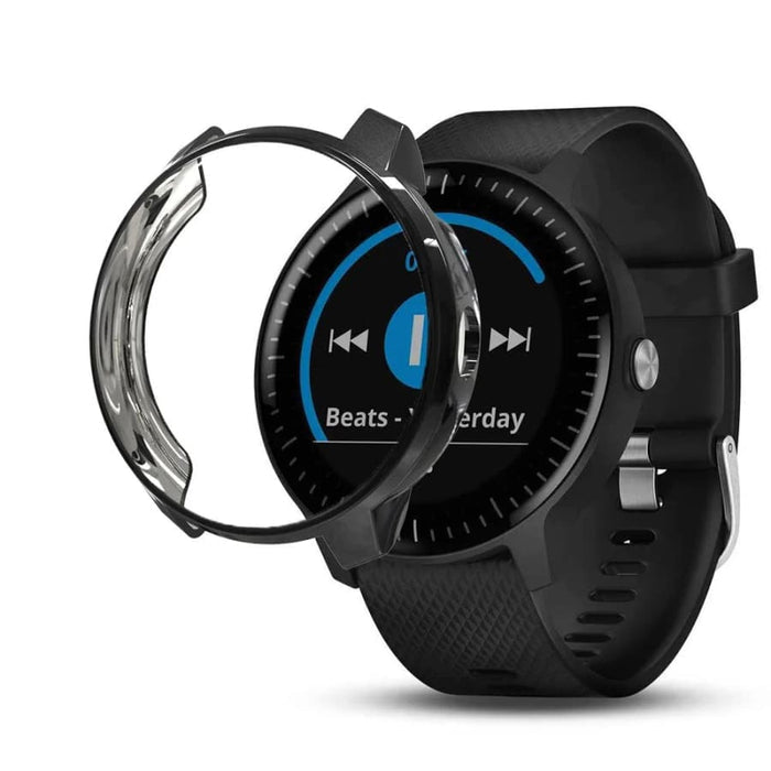 Protective black watch case for Garmin Vivoactive 3 from That Watch Shop, designed to safeguard the smartwatch.