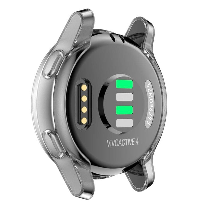 Clear protective case for Garmin Vivoactive 4S watch, designed to safeguard the device while maintaining visibility.