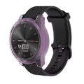 Purple Habicare protective watch case for Garmin Vivomove Luxe, designed to safeguard and personalize the smartwatch.