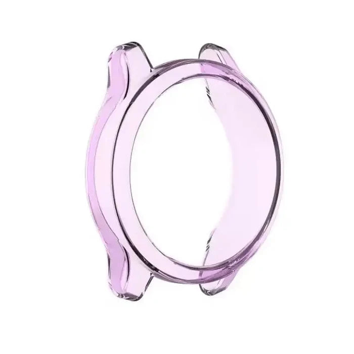 Purple Habicare protective case for Garmin Vivomove Sport watch, offering durable coverage and style.