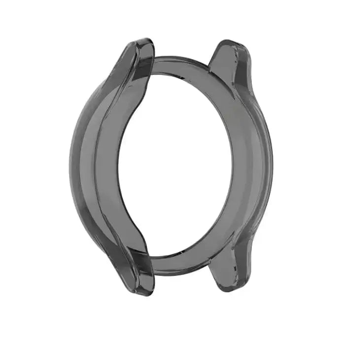 Black Habicare protective watch case for Garmin Vivomove Trend, shown fitted on the smartwatch, offering durable coverage and style.